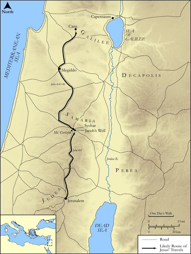 Jesus' Journey through Samaria