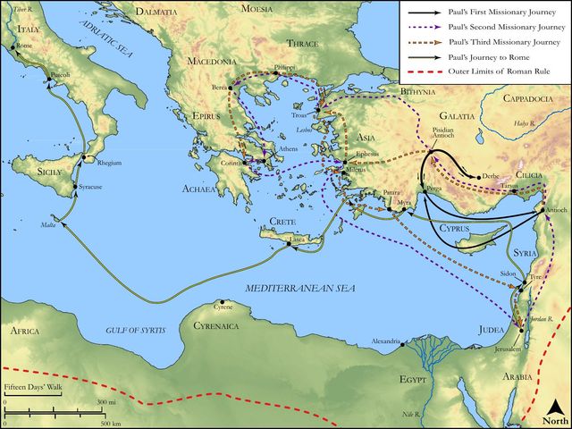 Overview of Paul's Journeys