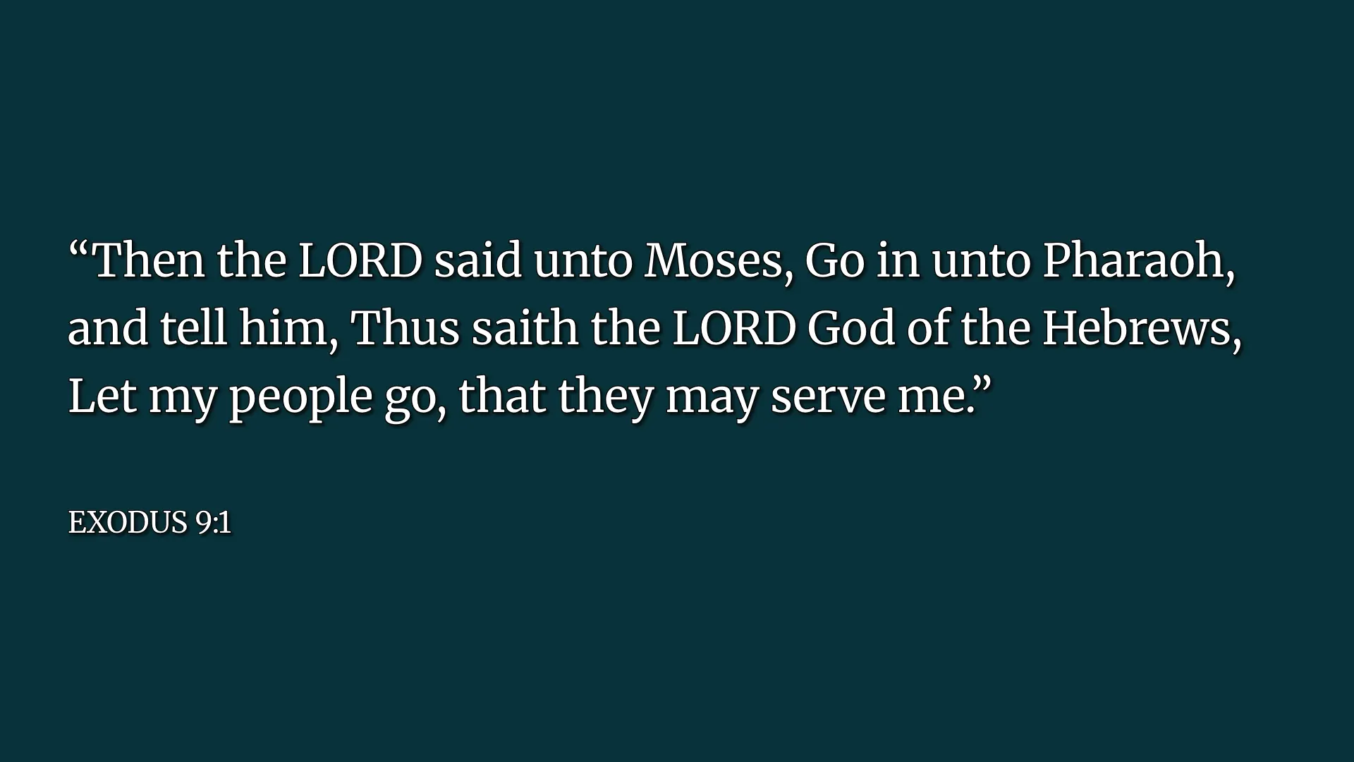 Image for Exodus 9:1 by Anonymous